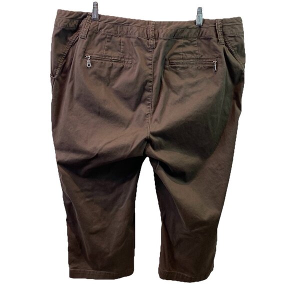 Lane Bryant Womens Crop Pants Brown Top Stitching Zip Hem Pockets Boho Sz 20 - Picture 4 of 10